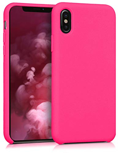 kwmobile Case Compatible with Apple iPhone X Case - TPU Silicone Phone Cover with Soft Finish - Neon Pink