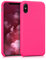 kwmobile Cover per Apple iPhone X Custodia - Back Case per Smartphone in Silicone TPU - Protezione Gommata - rosa shocking