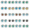 Julie Wang 50 Pairs 6mm Glaskuppel Menschliche Augen für Kunstpuppen Skulpturen Requisiten Masken Fursuits Präparatoren Schmuckherstellung Flatback