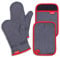 Coziselect Gants de Four, Gants de Cuisine Résistants à la Chaleur et Set de Maniques, Design Antidérapant en Silicone, Adaptés pour la Cuisine, la Cuisson au Four, Les Grillades, Gris