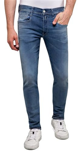 Replay Herren Jeans Anbass Slim-Fit Hyperflex mit Stretch, Medium Blue 009-1 (Blau), 38W / 34L