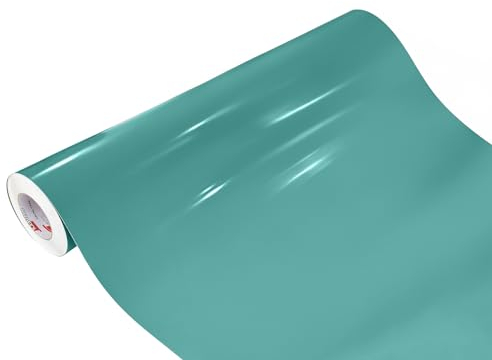 Möbelfolie selbstklebend 100x100 cm | Einfarbig Klebefolie für Möbel | Klebefolie Möbel - einfache Anwendung, ideal für die Renovierung von Küche oder Bad | Möbelfolie | Türkis Blau Hochglanz