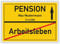 Arbeitsleben - Pension - Ortsschild - Abschiedskarte, Geschenkidee Abschiedsgeschenk Kollegen Rente, Geschenk zur Verabschiedung - XXL Karte - Abschied Arbeitskollege Büro