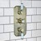 ENKI, Regent, TSV044, Antique Brass Triple Concealed Thermostatic Mixer Tap Valve with Two Outlets for Bathrooms, Traditional Victorian Style