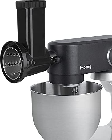 H.Koenig Accessoires Kit KM4 pour Robot pétrin Professionnel KM120/KM124/KM126/KM128, Râpe Multifonction, 3 Tambours Acier Inoxydable