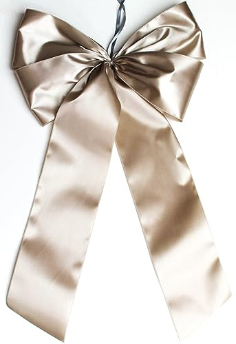 CaPiSo 30 x 50 cm Große Fertigschleife ohne Basteln Satin-Schleife Satinschleife Geburtstag Weihnachtsschleife Schulanfang Schultüte Weihnachten Hochzeit Doppelschleife (Silber)