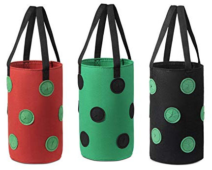HJHIWE Lot de 3 pots de fleurs à suspendre pour fraises, herbes, fleurs - 20,1 x 34,5 cm