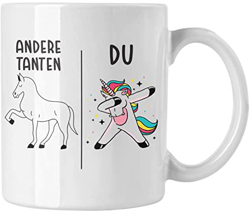 Trendation - Beste Tante Geschenk Tasse mit Spruch, Keramik, Kaffeetasse, Tasse, 325 ml, Geschenk für Tante, Zuhause