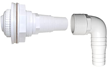 TS-TRADES Einlaufdüse + Winkelanschlusstülle/mit Schlauchanschluss Ø 32/38 / schwenkbare Einströmdüse