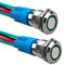 Aiqeer 2 Piezas 12 mm Interruptores de Botón Momentáneo, 12V / 24V 3A Interruptor de Botón LED Verde, Interruptor Pulsador Metálico Impermeable, con Enchufe Precableado