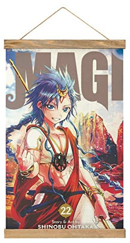 YBEL Anime Magi Scroll Poster Stoff Bild Kunst Holz DIY Rahmen Hängend Druck Aufhänger für Raumdekor Öl Leinwand Kit Geschenk