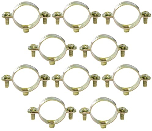 AERZETIX - C60432 - Lot de 10 colliers supports simples de fixation Ø28 - fixation murale de tuyau cuivre serrage patte à vis plomberie chauffage sanitaire - en acier