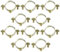 AERZETIX - C60432 - Lot de 10 colliers supports simples de fixation Ø28 - fixation murale de tuyau cuivre serrage patte à vis plomberie chauffage sanitaire - en acier