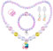Aomig Einhorn Kinder Schmuck Set, 5pcs Regenbogen Einhorn Halskette Armband Ring Ohrclips für Mädchen Geburtstag Party Dress Up Kostüm Zubehör