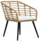 Chusui Gartenstühle 2 STK. mit Auflagen, Gartensessel, Campingstuhl, Hochlehner, Balkonstuhl, Balkonmöbel, Terrassenstühle, Balkon Stuhl, Poly Rattan Eiche