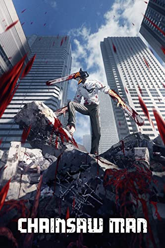 Chainsaw Man (2022) Anime TV Show Poster Framed or Unframed Glossy Poster (A3 297 × 420 mm Black Framed)