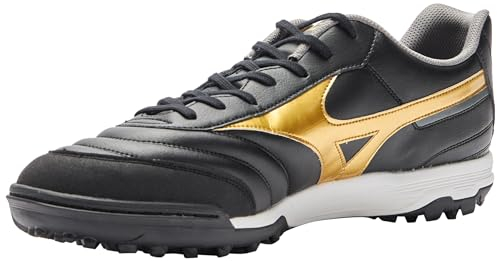 Mizuno Unisex Turf Football Trainers, Schwarz Gold Dunkel Shawdow, 42 EU