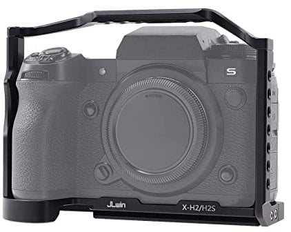 Hersmay Aluminium Alloy X-H2 X-H2S Cage Camera Cage for Fujifilm X-H2 & X-H2S Mirrorless Digital Camera Housing, Camera with NATO Rails, Quick Release Plate for Arca
