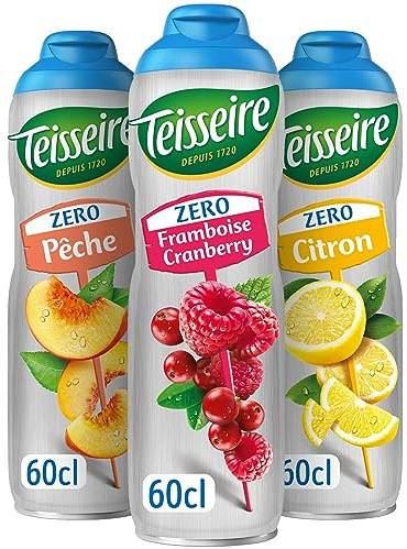 Teisseire 3 sciroppi senza zucchero lampone/mirtillo pesca limone 3X0.6L
