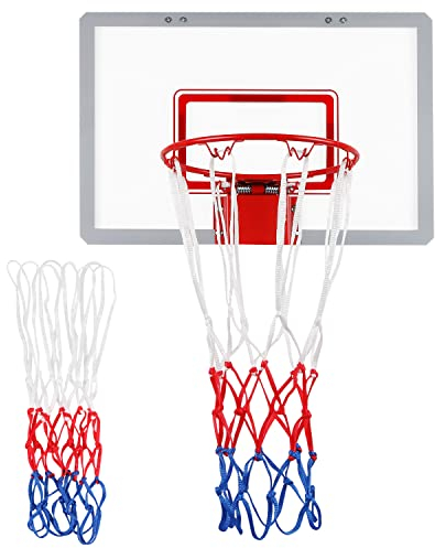 Mini-Basketballnetz mit 8 Schlaufen, robustes Nylon, kleine Tikes, kleines Basketballnetz mit lebendigen Farben, wetterfest, für Innen- und Zimmerwände, 20,3 cm - 26 cm Reifen, 2 Stück