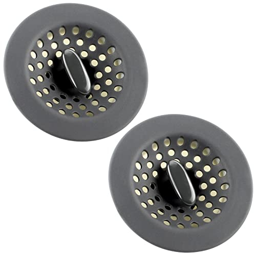 TamBee Kitchen Sink Plug Strainer: Kitchen Sink Strainer Sink Plug Replacement Hole Diameter 80mm (Pack of 2) Grey (100-2P-GY)