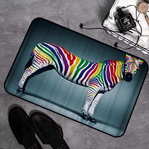 GOSUNA Memory Foam Badezimmer- 40 x 60 cm,Tiere Digitaldruck Tier Zebra Design,Badteppich Saugfähige Rutschfester Badvorleger Waschbar Badematte
