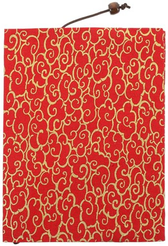 Operitacx Gold-Stitched Flower Book Cover Sleeve Washable Cloth Book Protector for A5 Notebooks Cover Case for Hardcover and Paperback Stylish Stationery Accessory for Students and Readers