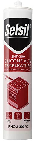12PZ SILICONE ACETICO ALTA TEMPERATURA 'SNH' rosso ml 310 - (ral 3024)
