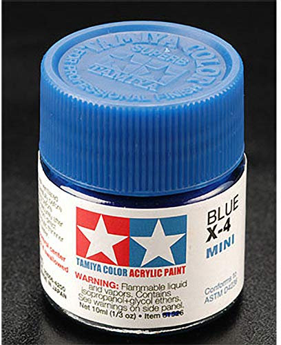 TAMIYA TAM81504 Lot de 4 mini peintures acryliques pour plastique Bleu