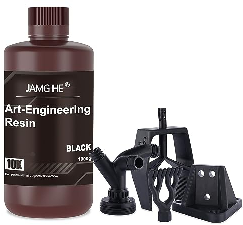 Upgraded ABS-Like Resin, 10K Art-Engineering Toughness Non-Brittle New 3D Printer ABS-Like Resin for UV-Curing Photopolymer Rapid High Precision Low Odor LCD DLP SLA 405nm Resin (Black)