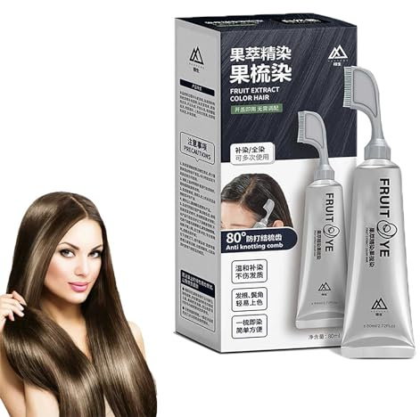 Black Fruit Dyeing Cream, Natural Plant Hair Dye Cream, Fruit Extract Color Hair, Plant Extract Essence (Black)