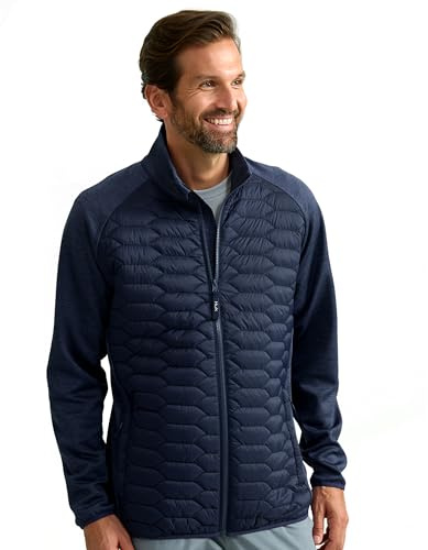 HUK Mens Scale Hybrid Jacket, DWR Performance Fishing Jacket, Naval Academy, 3X-Large