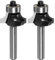 sourcing map 2pcs Roundover Router Bit 1/4 Shank 3/16 Radius Carbide Tipped Edge Rounding Over Bit with Bearing Guide, Woodworking Milling Tool