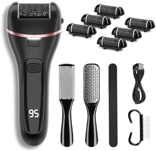 Electric Callus Remover for Feet with 6 Roller Heads 2 Speed Rechargeable Waterproof Foot File Pedicure Kit Foot Spa Products