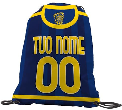 quickgadget Sacca Ginnastica GYMBACK Sport 2024 per Tifoso Verona - Sacchetto Sportivo Calcio Fashion Borsa, Piscina, Zaino,portascarpe Scuola, Uomo Donna Bambino, Personalizzato con Nome e Numero