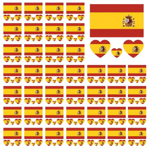 VYIBPDY 10 piezas Vinilo Adhesivo Bandera de España para Bicicletas, Motos y Accesorios Varios tamaños Resistente al Microondas y Lavavajillas