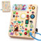 Konijiwa Dinosaur Montessori Spielzeug ab 1 Jahr Busy Board Activity Board Spielzeug ab 2 Jahre Holzspielzeug mit 10 Schalter 23 LED-Leuchten Spielzeug Sensory Learning Toys für 1 2 3 Jahre Jungen