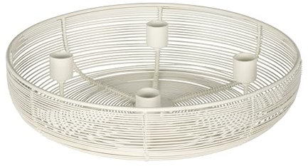 EGLO LIVING Adventskranz Hagony, Kerzenhalter Gestell für 4 Adventskerzen, Advent Kerzenständer für Stabkerzen, Tischdeko Weihnachten aus Metall in Creme, ⌀ 30,5 cm