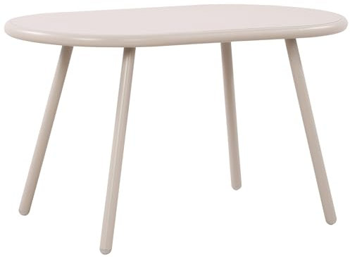 CLP Couchtisch Velva I Ovaler Loungetisch für draußen und drinnen I Gartentisch wetterfest und UV-beständig I Outdoor Beistelltisch, Farbe:hellgrau