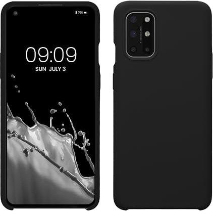 kwmobile Hülle kompatibel mit OnePlus 8T Hülle - Silikon Handy Case - Handyhülle weiche Oberfläche - kabelloses Laden - Schwarz matt
