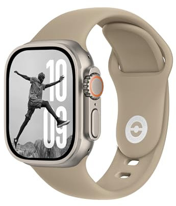 DONEGANI SB für Apple Watch Armband Ultra 2 Se 40mm 44mm 46mm 42mm 45mm 41mm 38mm 49mm Series 10 9 8 7 6 5 4 3 Original Damen Herren Sport Silikon Travertin