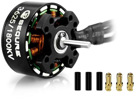 SEQURE 3625 Motor sin escobillas 1800KV Motor Outrunner 2-4S Rotor exterior Motor sin escobillas con conector banana macho de 3.5 mm para coche de oruga RC 1/10