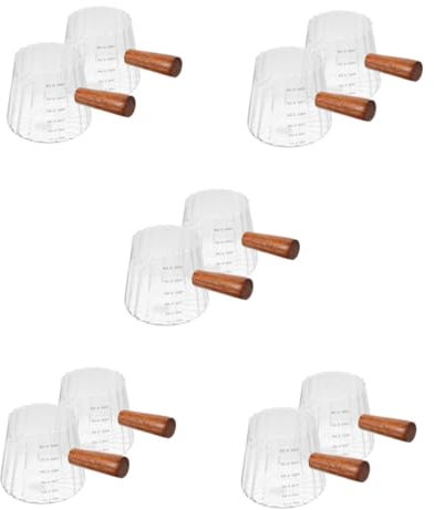 Ciieeo 5 Juegos Taza De Leche Taza De Leche Lata Cafe Jarra De Cristal Jarra Medidora Cristal Botes Cristal Tapers De Cristal Taza De Leche Clara Vaso Medidor Vidrio 2 Piezas * 5