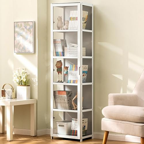 Pounjsd glasvitrine, Vitrinenschrank mit Glastüren, Vitrinenschrank, Glasvitrine Stehend, Curio-SchräNke, Flügeltürdesign, versiegelt und staubdicht, Vitrine für Büros, Schlafzimmer, Wohnzimmer