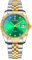 JewelryWe Herrenuhr Leuchtende Automatik Uhren: 30m Wasserdicht Kalender Automatische Mechanische Armbanduhr Herren Edelstahl Armband Automatikuhr mit Grün Diamantskala Zifferblatt