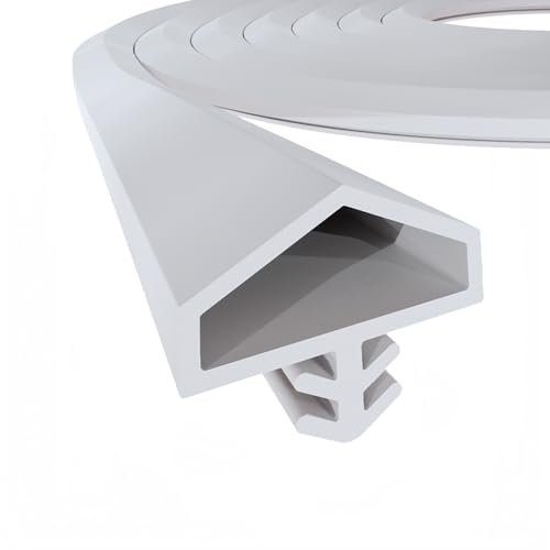 PRIOstahl Türdichtung flexible Dichtung Dichtband Gummidichtung Holztürdichtung - Weiss Länge: 200 Meter Falzbreite: 12mm Haustürdichtung Zargendichtung Zugluftstopper für Türen aus Weich-PVC