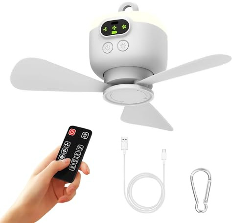 Plafoniera con ventilatore, ventilatore da soffitto con illuminazione, ventilatore da campeggio per tenda, ventilatore da campeggio con luce, ventilatore da campeggio ricaricabile, ventilatore da