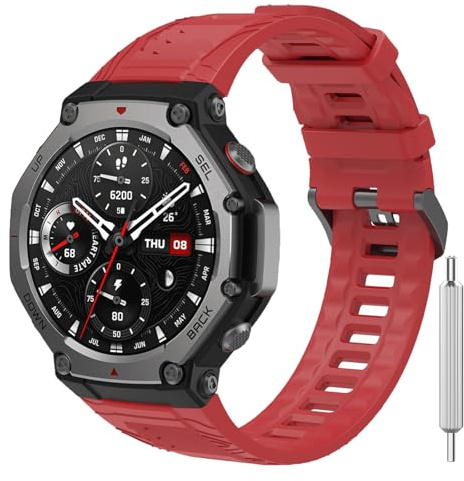 CHULN Correa Compatible con Amazfit T-Rex 3, Deportiva Impermeable y Transpirable de Suave Silicona Pulsera de Repuesto para Amazfit T-Rex 3.(No host)
