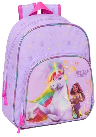 Unicorn Academy Kinderrucksack, ideal für Kinder verschiedener Altersgruppen, bequem und vielseitig, Qualität und Widerstandsfähigkeit, 28 x 10 x 34 cm, Lila, M, Casual
