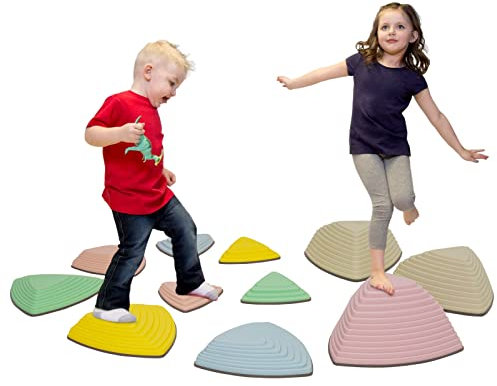 Balanciersteine für Kinder, Rutschfeste Stapelsteine Balanciersteine für Innen und Außen, Kinder Gartenspielzeug zur Förderung von Balancev Koordination 11 Stück